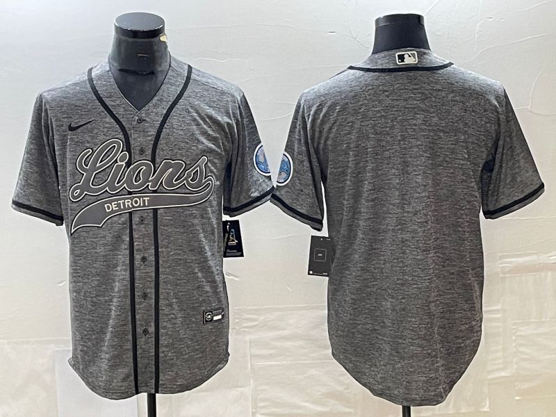 Men Detroit Lions Blank Grey Nike 2023 Co Branding Game NFL Jersey style 1->nfl hats->Sports Caps